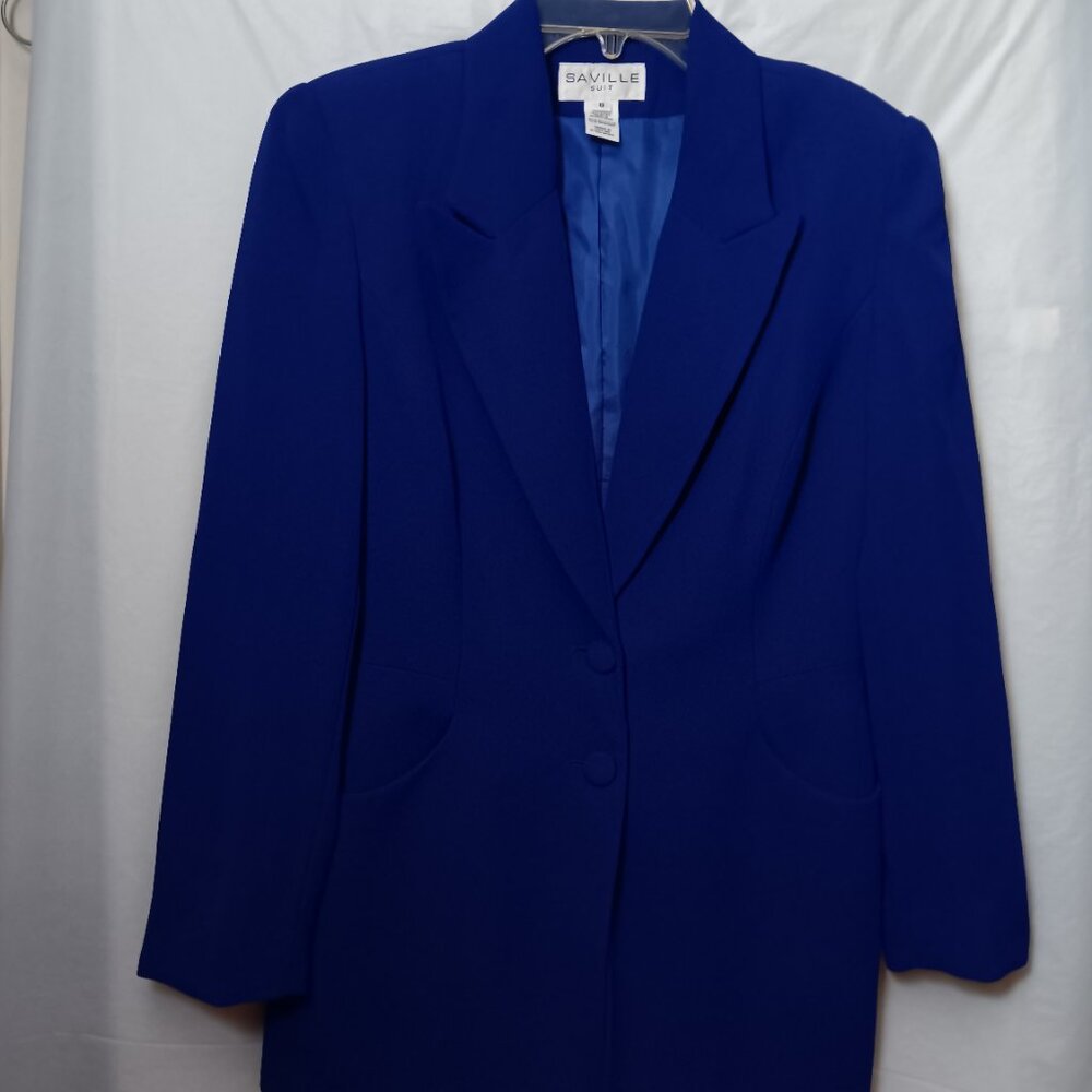 SAVILLE WOMEN'S SUIT BLAZER ROYAL BLUE SIZE 8